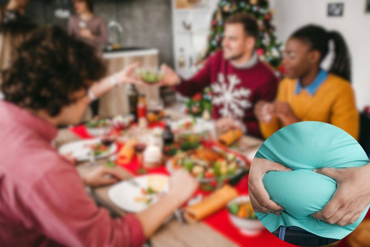 pranzo di natale e pancia gonfia